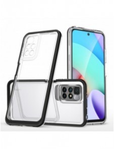 Genomskinligt 3-i-1 fodral för Xiaomi Redmi 10 Frame Gel Cover Svart