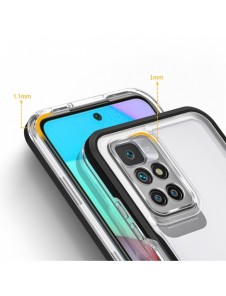 Genomskinligt 3-i-1 fodral för Xiaomi Redmi 10 Frame Gel Cover Svart
