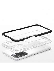 Genomskinligt 3-i-1 fodral för Xiaomi Redmi 10 Frame Gel Cover Svart