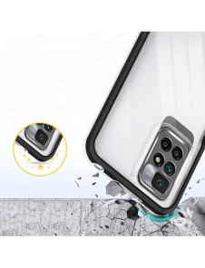 Genomskinligt 3-i-1 fodral för Xiaomi Redmi 10 Frame Gel Cover Svart