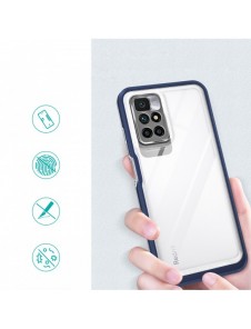 Genomskinligt 3-i-1 fodral för Xiaomi Redmi 10 Frame Gel Cover Blue