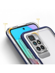 Genomskinligt 3-i-1 fodral för Xiaomi Redmi 10 Frame Gel Cover Blue