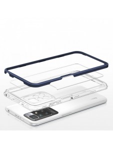 Genomskinligt 3-i-1 fodral för Xiaomi Redmi 10 Frame Gel Cover Blue