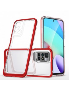 Genomskinligt 3-i-1 fodral för Xiaomi Redmi 10 Frame Gel Cover Röd