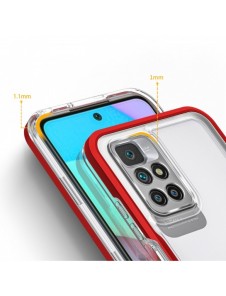Genomskinligt 3-i-1 fodral för Xiaomi Redmi 10 Frame Gel Cover Röd