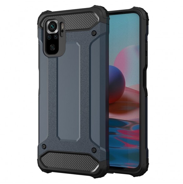 Hybrid Armor Case Tough Rugged Cover för Xiaomi Redmi Note 11T 5G / Redmi Note 11S 5G / Poco M4 Pro 5G blå