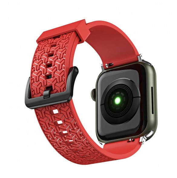 Klockarmband Y-armband för Apple Watch 7 / SE (45/44 / 42mm) armband rött