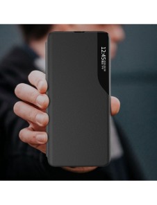 Eco Leather View Case elegant fodral med flip-fodral och stativfunktion för Samsung Galaxy S22 Ultra black