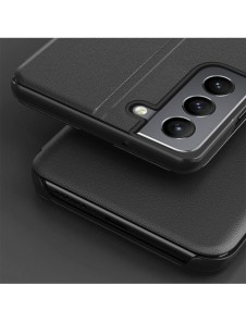 Eco Leather View Case elegant fodral med flip-skydd och stativfunktion för Samsung Galaxy S22 + (S22 Plus) blå