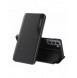 Eco Leather View Case elegant fodral med flip-fodral och stativfunktion för Samsung Galaxy S22 + (S22 Plus) svart