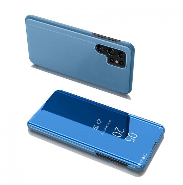 Clear View Case flip-fodral till Samsung Galaxy S22 Ultra blå