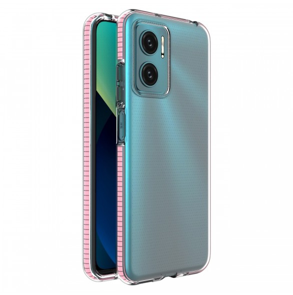 Spring Case cover gel TPU cover med färgad ram för Xiaomi Redmi 10 ljusrosa