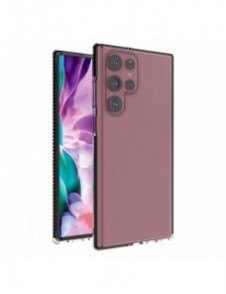 Spring Case cover gelfodral med färgad ram för Samsung Galaxy S22 Ultra svart