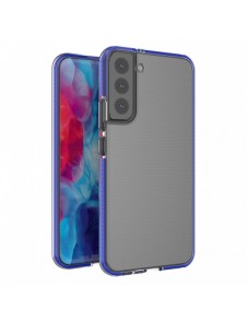 Spring Case Cover Gel Cover med färgram för Samsung Galaxy S22 + (S22 Plus) Mörkblå
