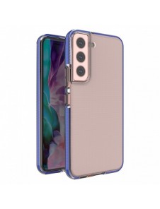 Spring Case cover gel cover med färgad ram för Samsung Galaxy S22 mörkblå