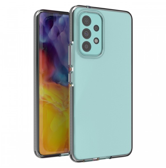 Spring Case cover gel TPU skal med färgad ram för Samsung Galaxy A73 svart