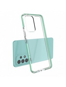 Spring Case cover gel TPU skal med färgad ram för Samsung Galaxy A73 ljusrosa