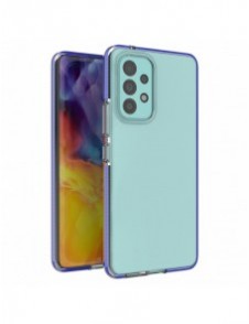 Spring Case cover gelé med en färgad ram för Samsung Galaxy A73 mörkblå