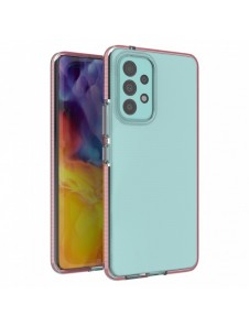 Spring Case Cover Gel Cover med färgram för Samsung Galaxy A53 5G ljusrosa
