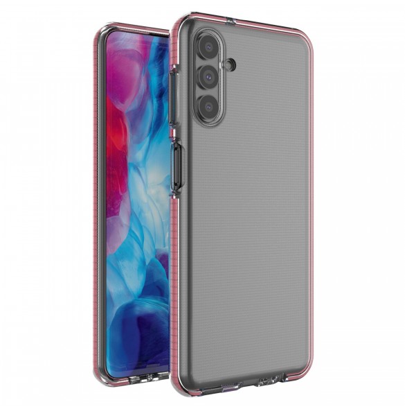 Spring Case Cover Gel Cover med färgram för Samsung Galaxy A13 5G ljusrosa