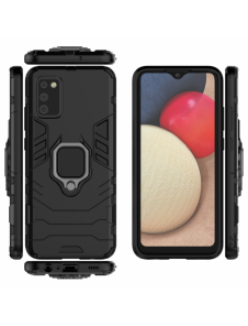 Ring Armour tuff hybridfodral + magnetisk hållare för Samsung Galaxy A03s (166.5) svart