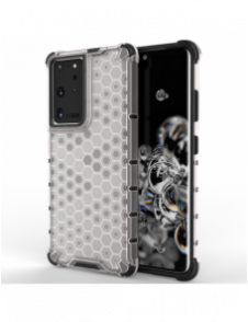 Honeycomb fodral pansarfodral med en gelram för Samsung Galaxy S22 Ultra transparent