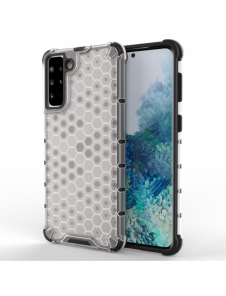 Honeycomb fodral pansrat skal med en gelram för Samsung Galaxy S22 + (S22 Plus) transparent