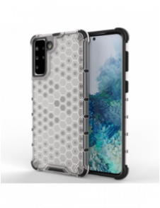 Honeycomb fodral pansrat skal med en gelram för Samsung Galaxy S22 + (S22 Plus) transparent