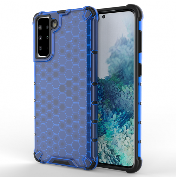 Honeycomb fodral pansarfodral med en gelram för Samsung Galaxy S22 blå