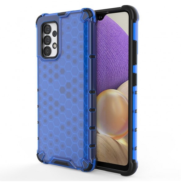 Honeycomb-fodral bepansrat skal med en gelram för Samsung Galaxy A13 5G blå