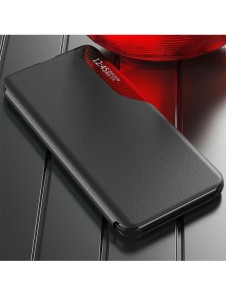 Eco Leather View Case ett elegant fodral med flik och stativfunktion för Samsung Galaxy A73 röd