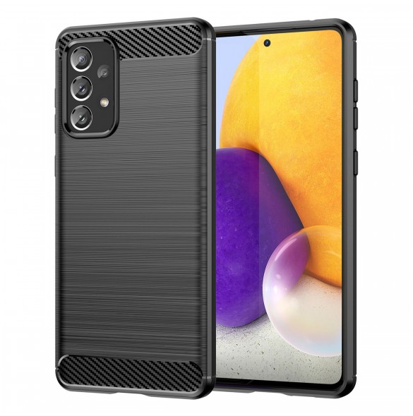 Carbon Case Flexibelt TPU-fodral för Samsung Galaxy A73 svart