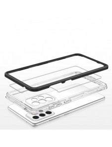 Genomskinligt 3-i-1 fodral för Samsung Galaxy A13 5G Frame Gel Cover Svart