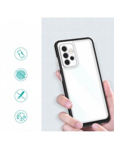 Genomskinligt 3-i-1 fodral för Samsung Galaxy A33 5G Frame Gel Cover Svart