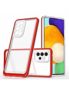 Genomskinligt 3-i-1 fodral för Samsung Galaxy A33 5G Frame Gel Cover Röd