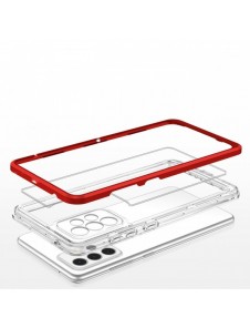 Genomskinligt 3-i-1 fodral för Samsung Galaxy A33 5G Frame Gel Cover Röd