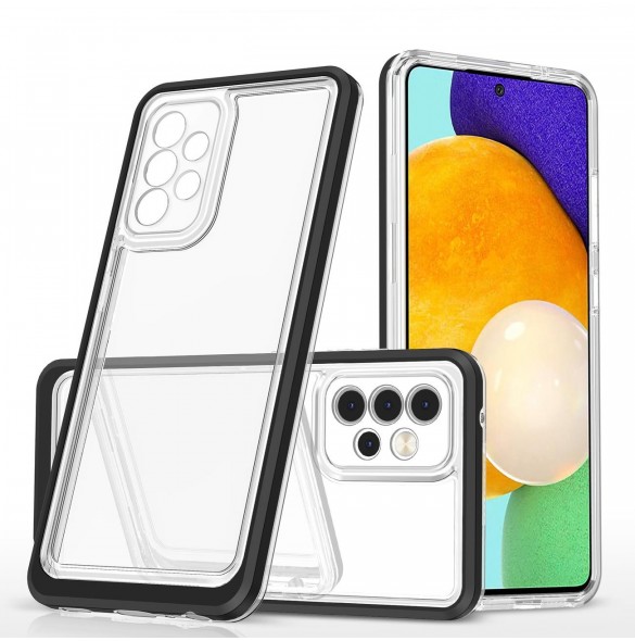 Genomskinligt 3in1-fodral för Samsung Galaxy A73 Frame Cover Gel Black
