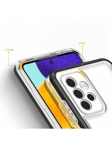 Genomskinligt 3in1-fodral för Samsung Galaxy A73 Frame Cover Gel Black