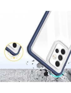Klart 3-i-1 fodral för Samsung Galaxy A73 Frame Cover Gel Blue