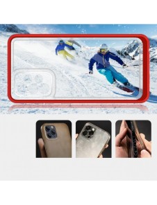 Genomskinligt 3-i-1 fodral för Samsung Galaxy A73 Frame Cover Gel Röd