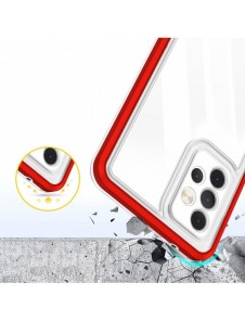 Genomskinligt 3-i-1 fodral för Samsung Galaxy A73 Frame Cover Gel Röd