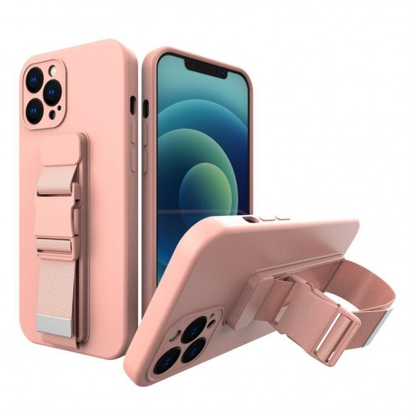 Repfodral Silikonskydd med lanyard handväska lanyardrem för Xiaomi Redmi Note 11 Pro Pink