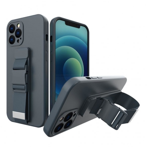 Repfodral Silikon Lanyard Cover Handväska Lanyard Strap För Samsung Galaxy S22 Ultra Navy