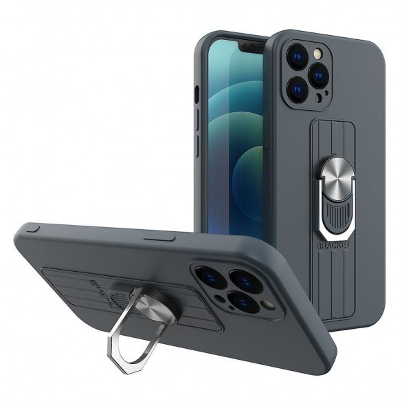 Ring Case silikonfodral med fingergrepp och stativ för Xiaomi Poco M4 Pro 5G blå