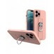 Ring Case silikonfodral med fingergrepp och stativ för Samsung Galaxy S22 rosa
