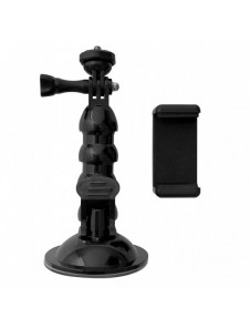 GoPro sugkoppshållare för GoPro, DJI, Insta360, SJCam, Eken sportkameror + smartphone adapter (GoPro bil sugkopp)