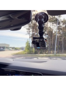 GoPro sugkoppshållare för GoPro, DJI, Insta360, SJCam, Eken sportkameror + smartphone adapter (GoPro bil sugkopp)