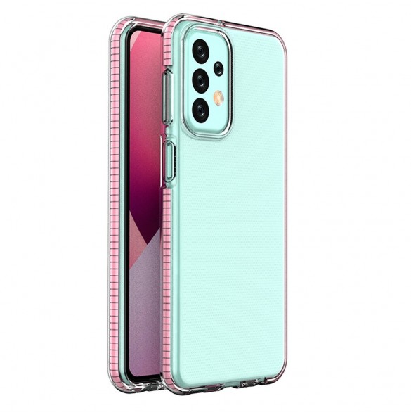 Springfodral till Samsung Galaxy A23 silikonskal med ram ljusrosa