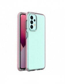 Springfodral till Samsung Galaxy A23 silikonskal med ram ljusrosa