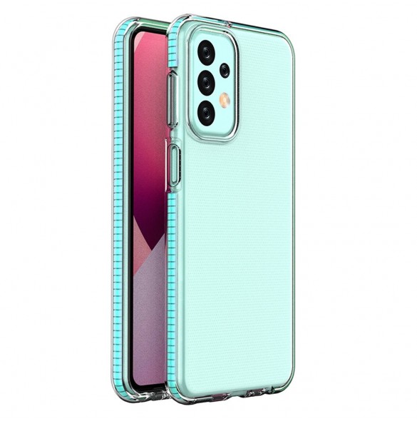 Springfodral till Samsung Galaxy A23 silikonskal med ram ljusblå